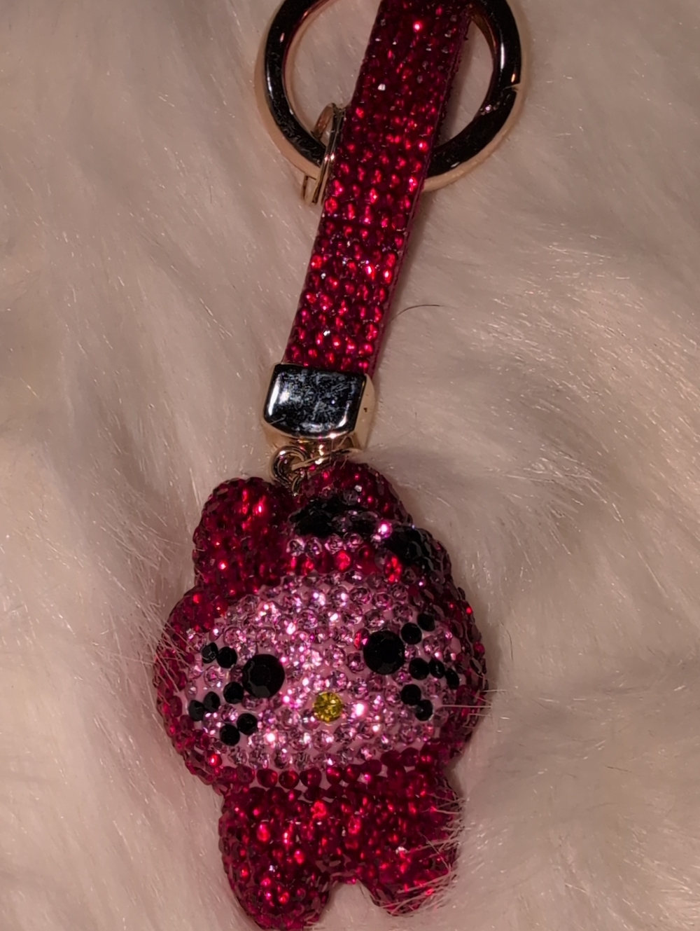 Red Crystal Hello Kitty Keychain Bag Charm